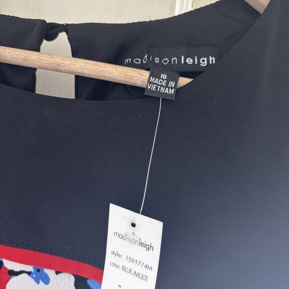 Madison Leigh Dress Size 16 Sleeveless Abstract Floral Artsy Statement Classy - Picture 3 of 12